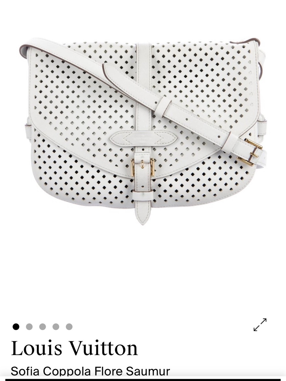 Louis Vuitton White Perforated Leather Sofia Coppola Crossbody